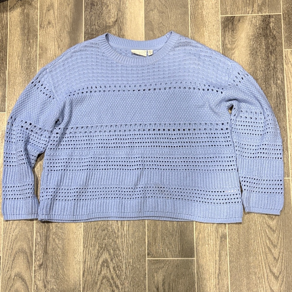 Retrod Light Blue Oversized Open-Knit Sweater